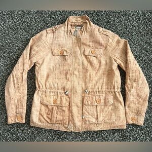 Women’s Jou Jou Lightweight Tan Utility Jacket size small
